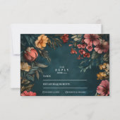 Spooky Glam Wedding RSVP Karte (Vorderseite)