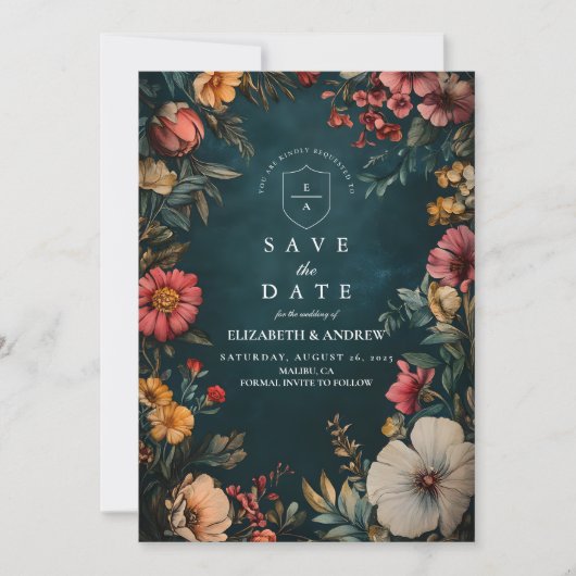 Spooky Glam Wedding Save The Date (Vorderseite)