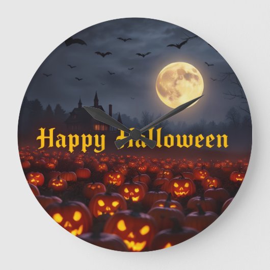 Spooky Glow Halloween Clock – Limited Edition Große Wanduhr (Vorderseite)
