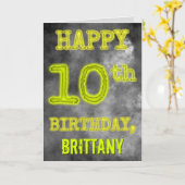 Spooky Glows Aura sehen "GLÜCKLICH 10. GEBURTSTAG" Karte (Gelbe Blume)