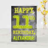 Spooky Glows Aura sehen "GLÜCKLICH 11. GEBURTSTAG" Karte (Gelbe Blume)