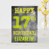 Spooky Glows Aura sehen "GLÜCKLICH 17. GEBURTSTAG" Karte (Gelbe Blume)