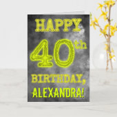 Spooky Glows Aura sehen "GLÜCKLICH 40. GEBURTSTAG" Karte (Gelbe Blume)