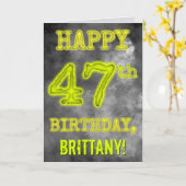 Spooky Glows Aura sehen "GLÜCKLICH 47. GEBURTSTAG" Karte (Gelbe Blume)