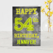 Spooky Glows Aura sehen "GLÜCKLICH 54. GEBURTSTAG" Karte (Gelbe Blume)