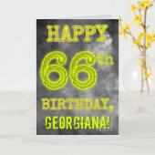 Spooky Glows Aura sehen "GLÜCKLICH 66. GEBURTSTAG" Karte (Gelbe Blume)