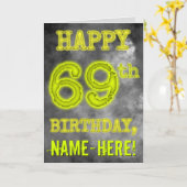 Spooky Glows Aura sehen "GLÜCKLICH 69. GEBURTSTAG" Karte (Gelbe Blume)