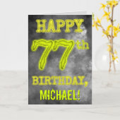Spooky Glows Aura sehen "GLÜCKLICH 77. GEBURTSTAG" Karte (Gelbe Blume)