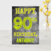 Spooky Glows Aura sehen "GLÜCKLICH 90. GEBURTSTAG" Karte (Gelbe Blume)