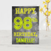 Spooky Glows Aura sehen "GLÜCKLICH 98. GEBURTSTAG" Karte (Gelbe Blume)