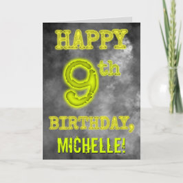 Spooky Glows Aura sehen "GLÜCKLICH 9. GEBURTSTAG"  Karte