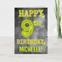 Spooky Glows Aura sehen "GLÜCKLICH 9. GEBURTSTAG" 