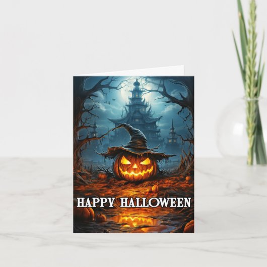 Spooky Glows Halloween Pumpkin Karte (Vorderseite)