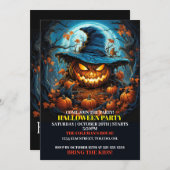 Spooky Glows Pumpkin Halloween-Party Einladungen (Vorne/Hinten)