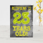 Spooky glühende Aura aussehen "23 JAHRE ALT!" + Na Karte (Gelbe Blume)