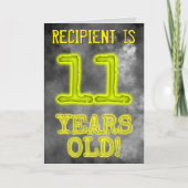 Spooky glühende Aura Look "11 JAHRE ALT!" + Name Karte (Vorderseite)