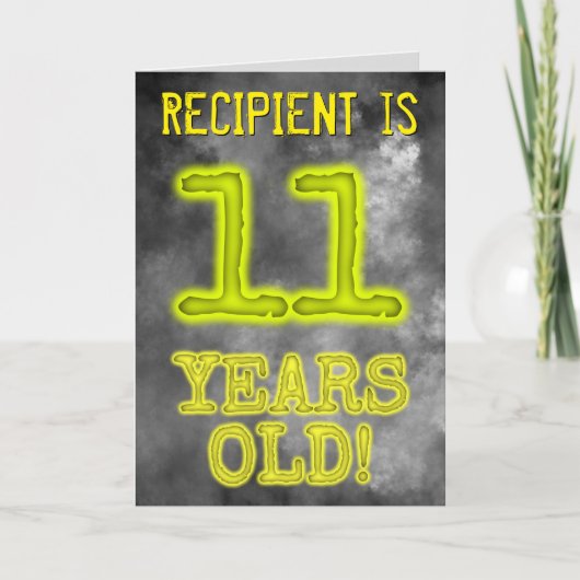 Spooky glühende Aura Look "11 JAHRE ALT!" + Name Karte (Vorderseite)