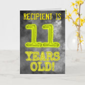 Spooky glühende Aura Look "11 JAHRE ALT!" + Name Karte (Gelbe Blume)