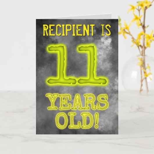 Spooky glühende Aura Look "11 JAHRE ALT!" + Name Karte (Gelbe Blume)