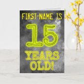 Spooky glühende Aura Look "15 JAHRE ALT!" + Name Karte (Gelbe Blume)