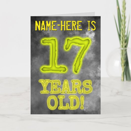 Spooky glühende Aura Look "17 JAHRE ALT!" + Name Karte (Vorderseite)