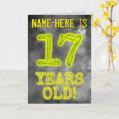 Spooky glühende Aura Look "17 JAHRE ALT!" + Name Karte (Gelbe Blume)