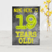 Spooky glühende Aura Look "19 JAHRE ALT!" + Name Karte (Gelbe Blume)