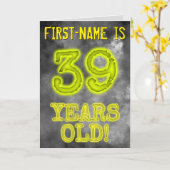 Spooky glühende Aura Look "39 JAHRE ALT!" + Name Karte (Gelbe Blume)