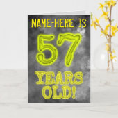 Spooky glühende Aura Look "57 JAHRE ALT!" + Name Karte (Gelbe Blume)