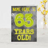 Spooky glühende Aura Look "63 JAHRE ALT!" + Name Karte (Gelbe Blume)