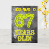 Spooky glühende Aura Look "67 JAHRE ALT!" + Name Karte (Gelbe Blume)