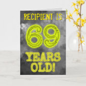 Spooky glühende Aura Look "69 JAHRE ALT!" + Name Karte (Gelbe Blume)