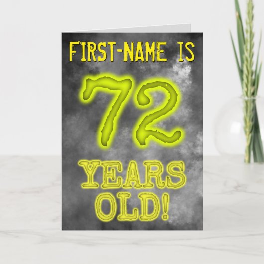 Spooky glühende Aura Look "72 JAHRE ALT!" + Name Karte (Vorderseite)