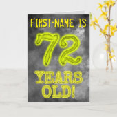 Spooky glühende Aura Look "72 JAHRE ALT!" + Name Karte (Gelbe Blume)