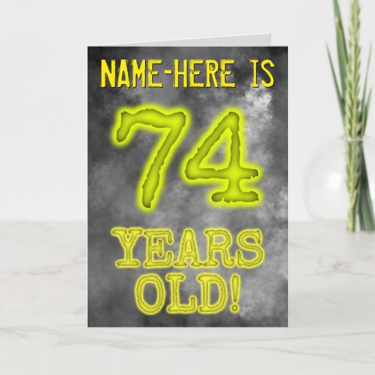 Spooky glühende Aura Look "74 JAHRE ALT!" + Name Karte (Vorderseite)