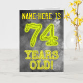 Spooky glühende Aura Look "74 JAHRE ALT!" + Name Karte (Gelbe Blume)