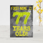 Spooky glühende Aura Look "77 JAHRE ALT!" + Name Karte (Gelbe Blume)