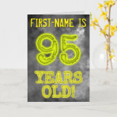 Spooky glühende Aura Look "95 JAHRE ALT!" + Name Karte (Gelbe Blume)