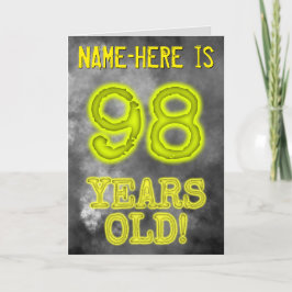 Spooky glühende Aura Look "98 JAHRE ALT!" + Name Karte