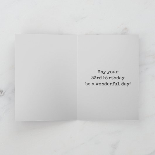 Spooky glühende Aura sehen "33 JAHRE ALT!" + Name Karte (Innenseite)