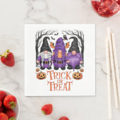 Spooky Gnomes Black Goth Hexe Gnome Halloween Serviette (Beispiel)