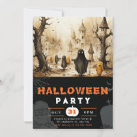Spooky Gold und Black Ghosts Geister Halloween