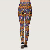 Spooky Golden Retriever Halloween Hexenkürbis Leggings (Rückseite)