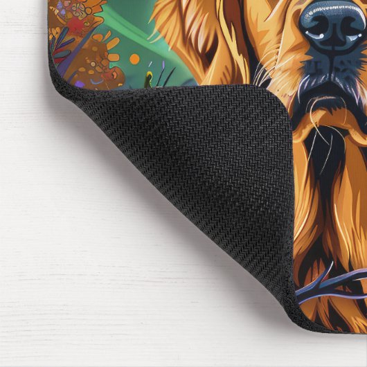 Spooky Golden Retriever Halloween Hexenkürbis Mousepad (Ecke)