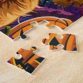 Spooky Golden Retriever Halloween Hexenkürbis Puzzle (Seite)