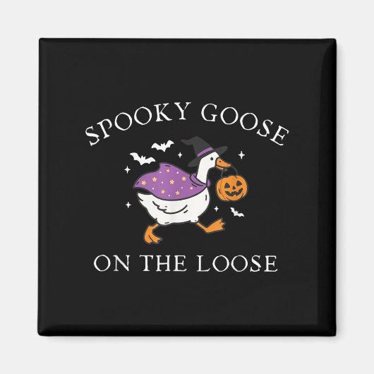 Spooky Goose auf der Loose Witch Pumpkin Hall Magnet (Vorne)