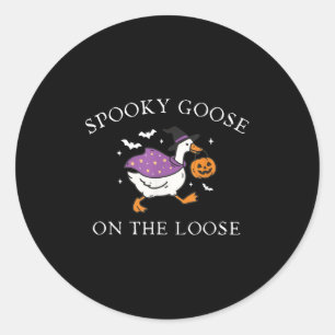 Spooky Goose auf der Loose Witch Pumpkin Hall Runder Aufkleber