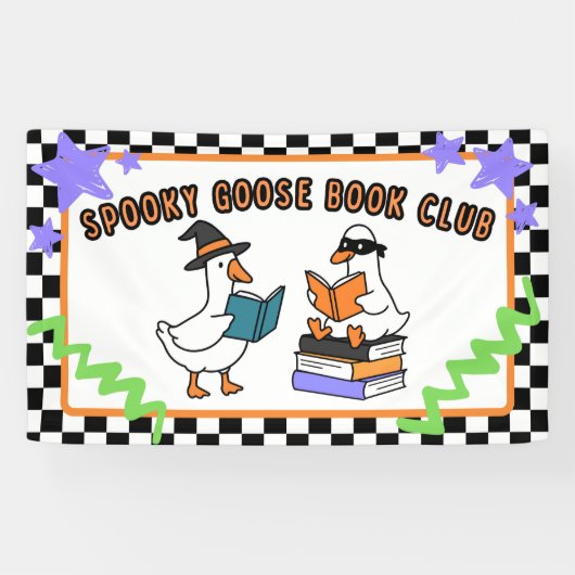 Spooky Goose Book Club School Library Classroom Banner (Horizontal)