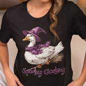 Spooky Goosey Goose Halloween Witch Tri-Blend Shirt