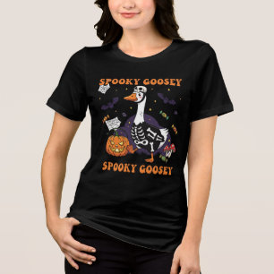 Spooky Goosey Halloween-T - Shirt   Funny Skeleton